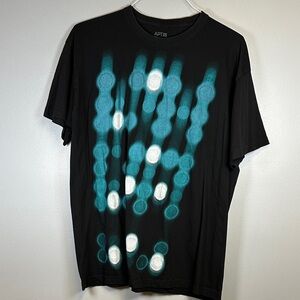 Apt. 9 Black Tee with Blue and White Graphic Mens XL